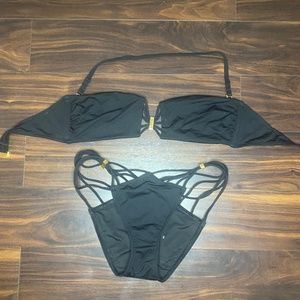 Black strappy bikini